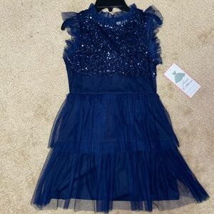 Rare Edition brand big girls size 10 dress- NWT- navy blue